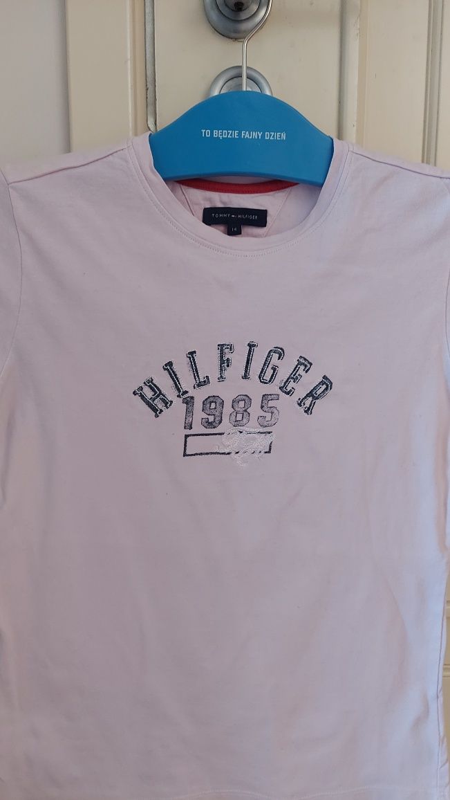 Tommy Hilfiger t - shirt orginal cotton pink r 14l/158 i XS/164