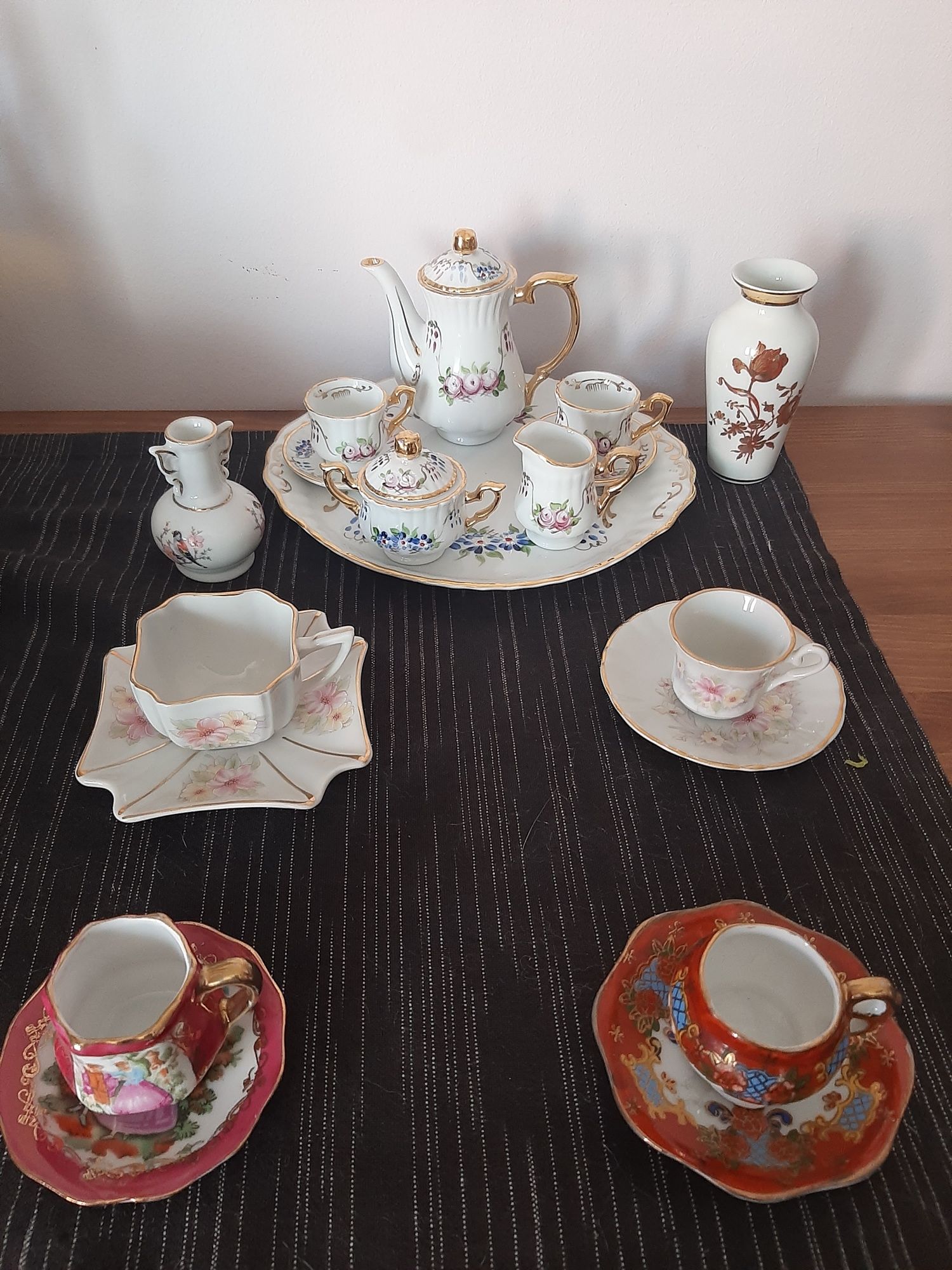 chávenas antigas portuguesas miniaturas serviço  chá