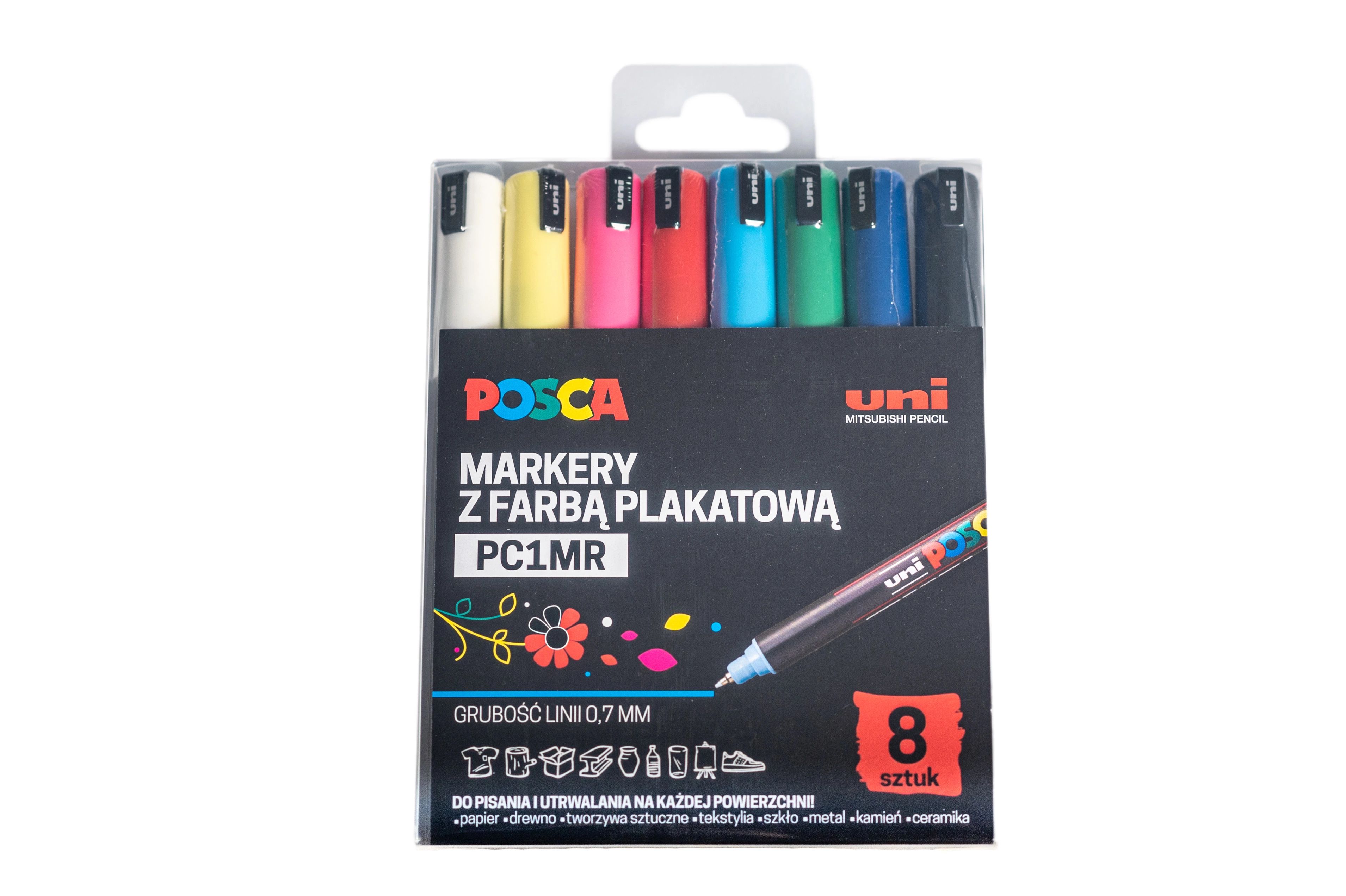 Markery PC-1MR 8 kolorów Posca Uni. Uni