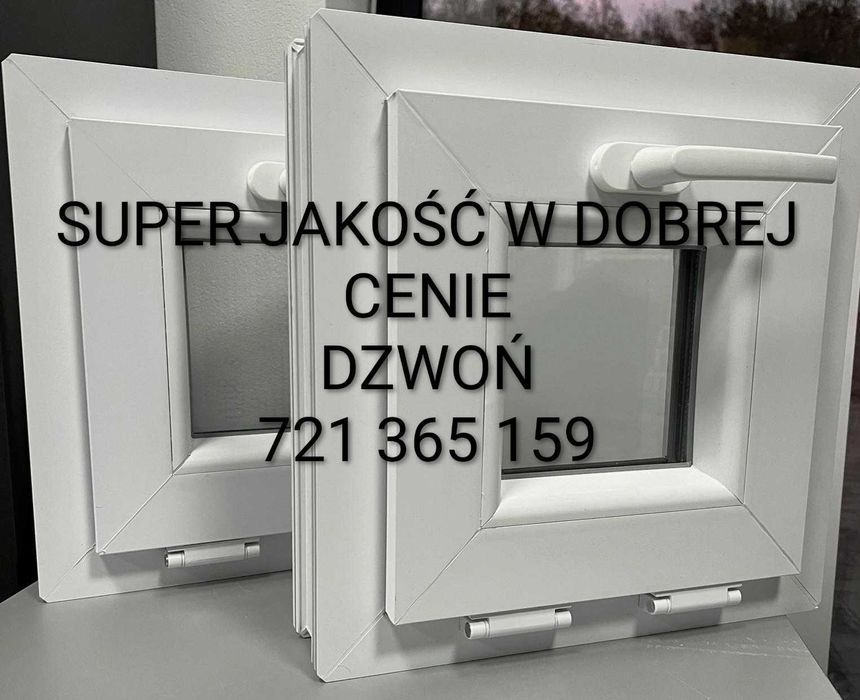 INWENTARSKIE gospodarcze okno uchylne 40x40 PCV białe NOWE I UŻYWANE