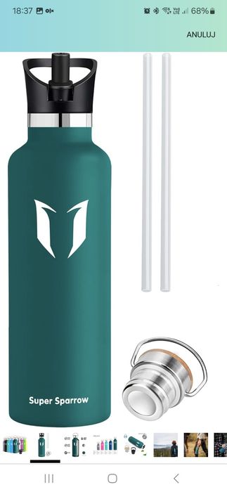 Super Sparrow Butelka na wodę ze stali nierdzewnej 350ml