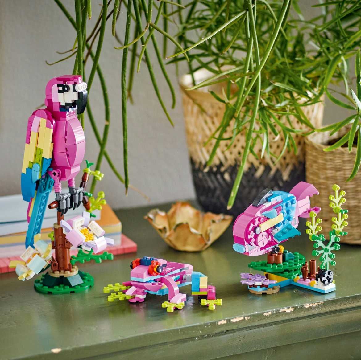 Klocki LEGO Creator 3w1 Papuga Żaba Ryba PREZENT 253el Zestaw 7+ 31144