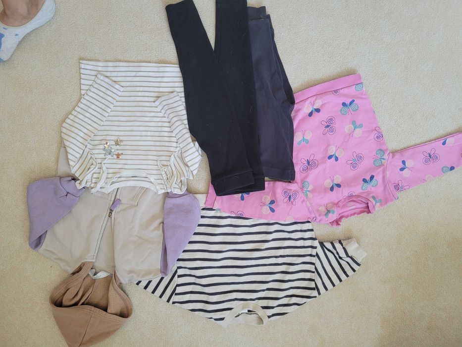 Paczka dla dziewczynki bluzki legginsy H&M / 18-24 m-ce