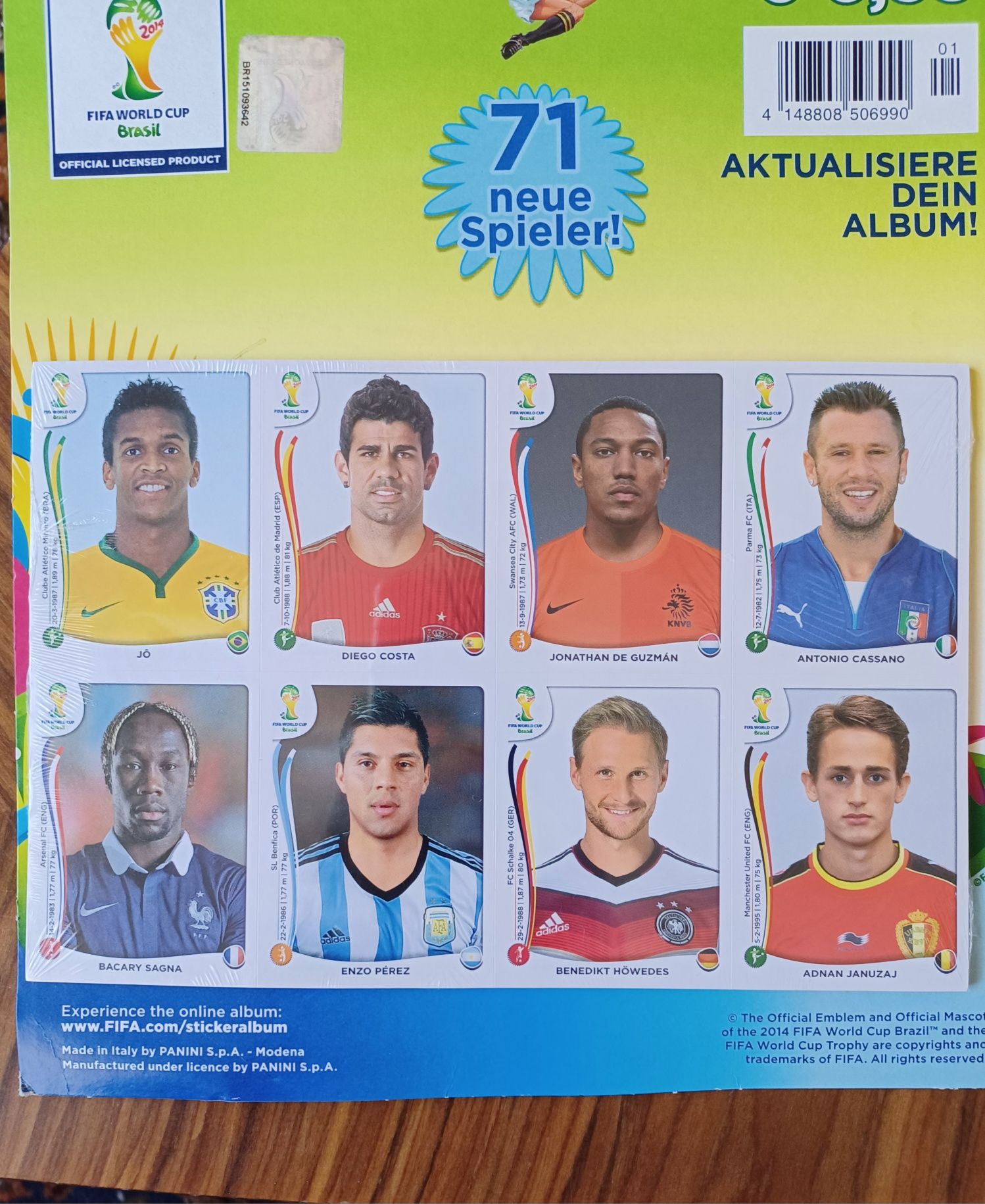 Set de actualização Cromos Panini Mundial 2014