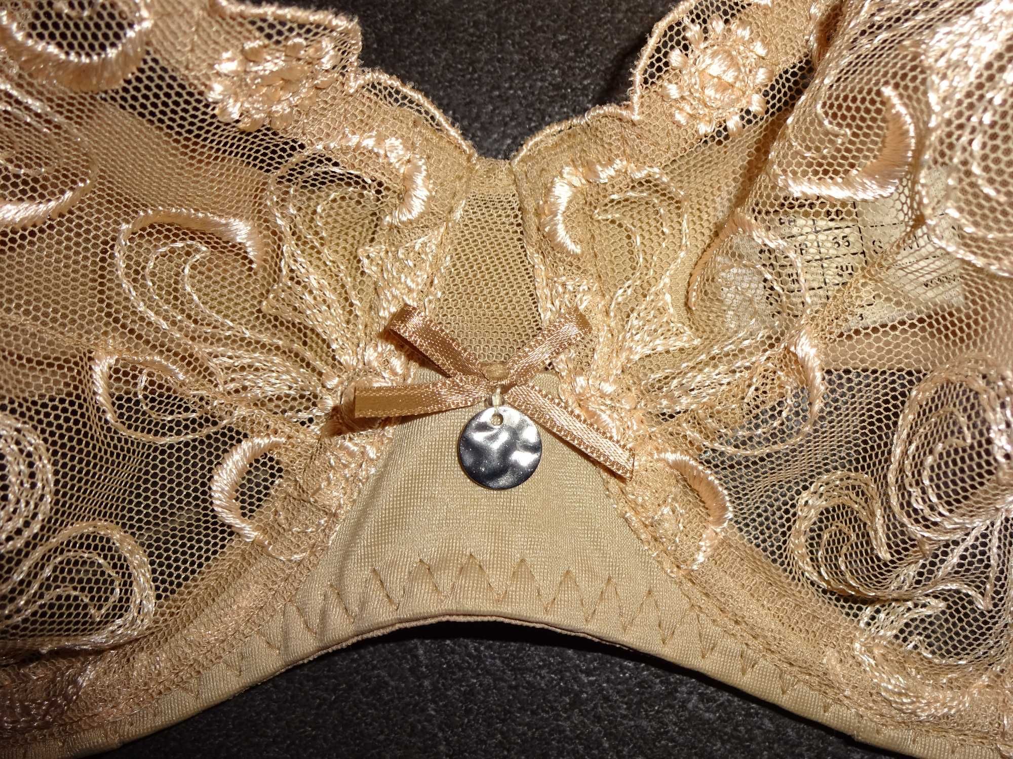 SIMONE PERELE oryginalny beżowy koronkowy biustonosz 65F
