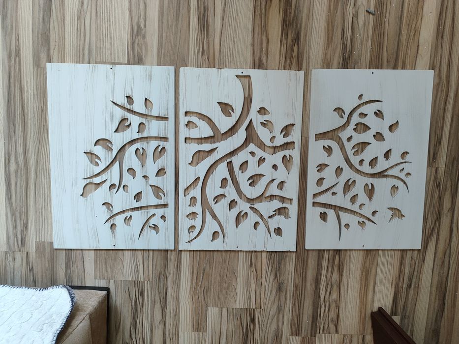 Obraz drewniany drzewo życia mandala 60x130 cm rzeźbiony contraxt