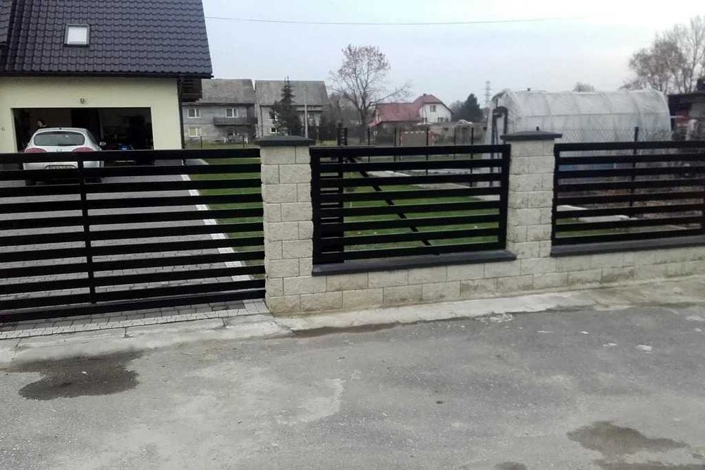 Ogrodzenie panelowe, palisadowe, modułowe - brama przesuwna Wadowice
