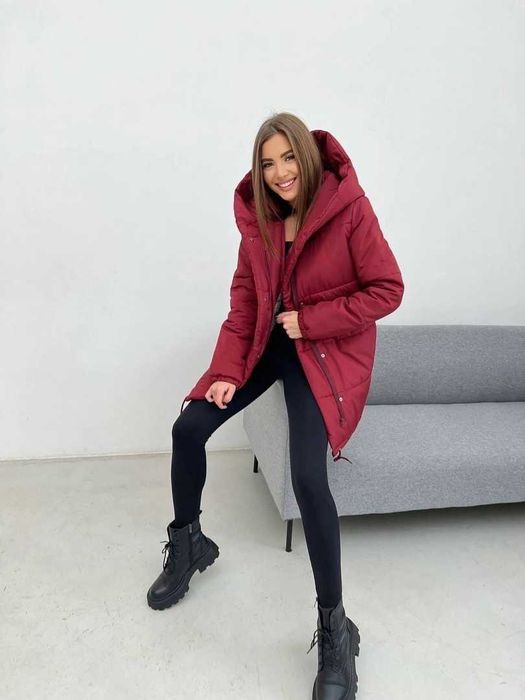 Теплая зимняя куртка пуховик зефирка есть 4 цвета + Подарок)