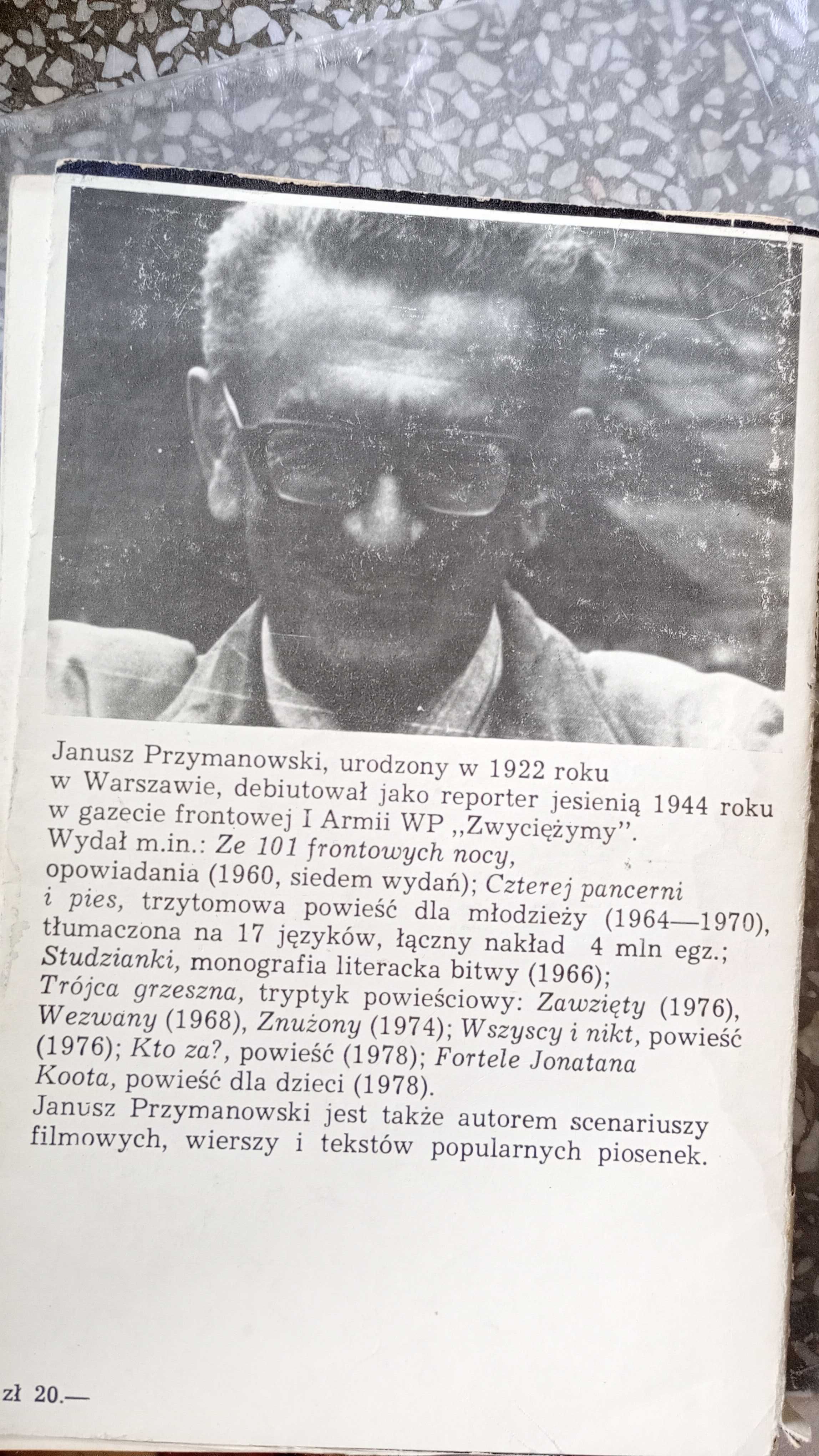 Janusz Przymanowski książka autograf Czterej pancerni i pies