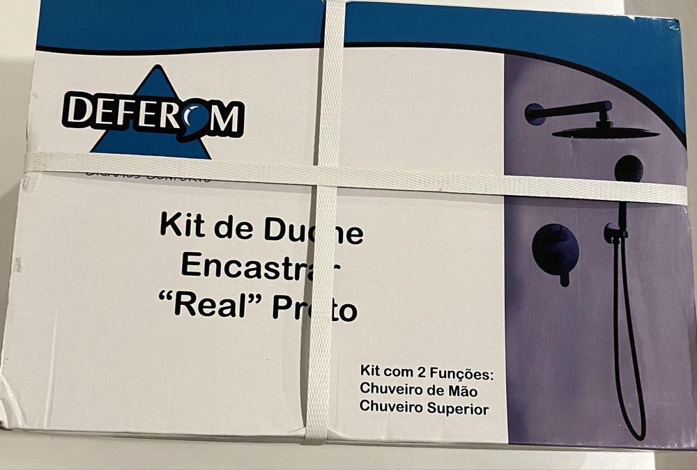 Kit de duche de emcastre preto