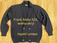 Frank Aleks rozm 52/ L granatowy kardigan męski unisex wełna akryl