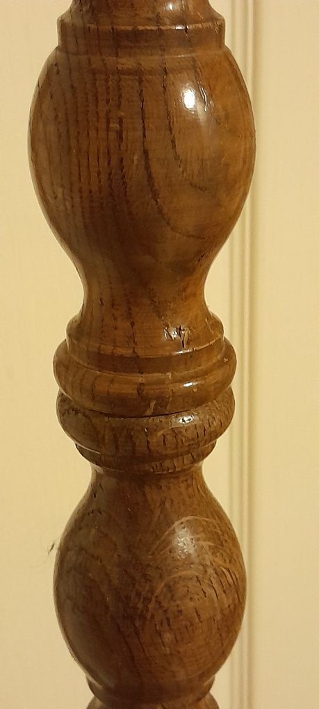 Stara dębowa lampa stojąca,podlogowa