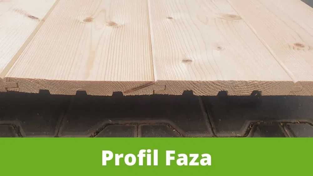 Podbitka, Elewacja, Deska 19x146 Profil Softline, Faza świerk