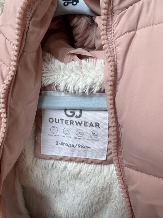 Zimowy komplet dla dziewczynki kurtka różowa i kombinezon Rozmiar 98