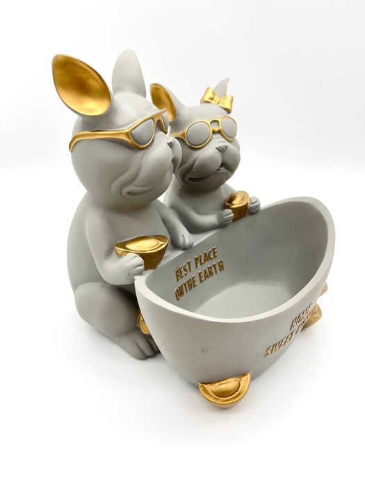 Buldog Para Misa figurka szary BM2163 osiemnastka prezent PROMOCJA