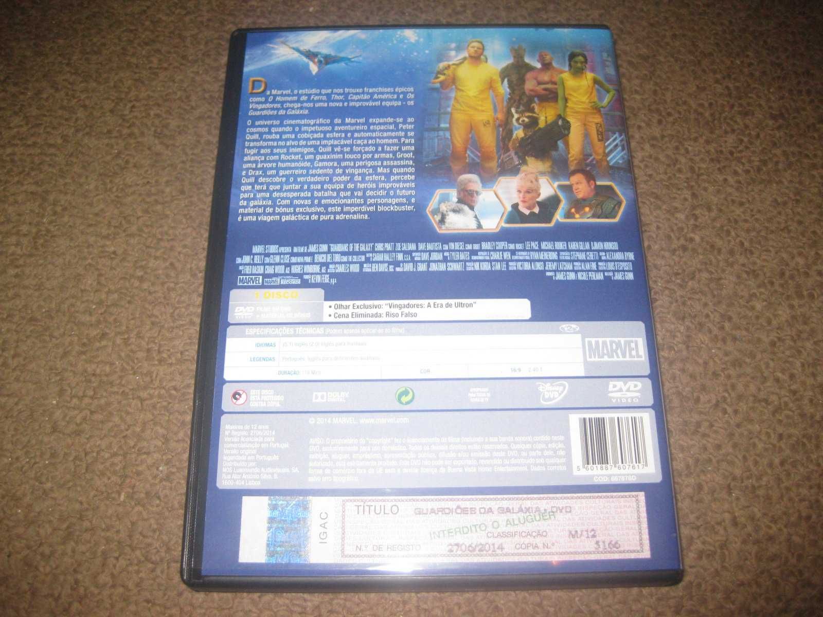 DVD "Guardiões da Galáxia" com Chris Pratt