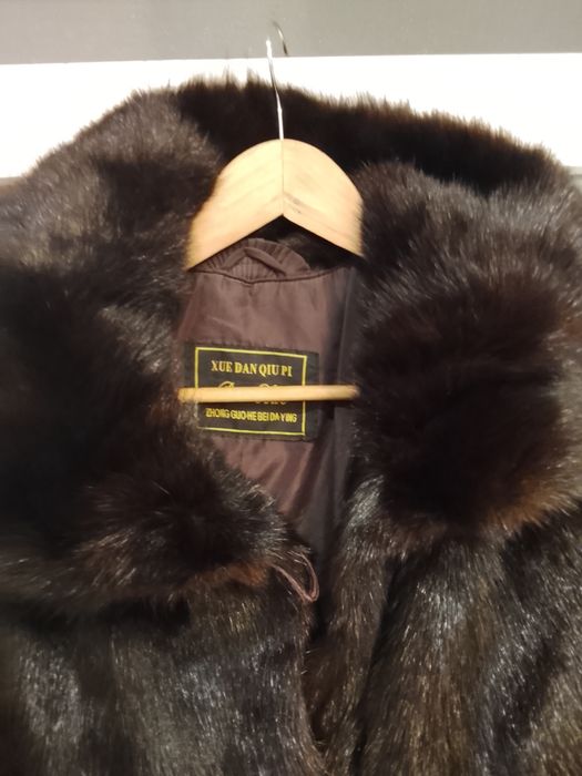 Futro z norek naturalne czekoladowe