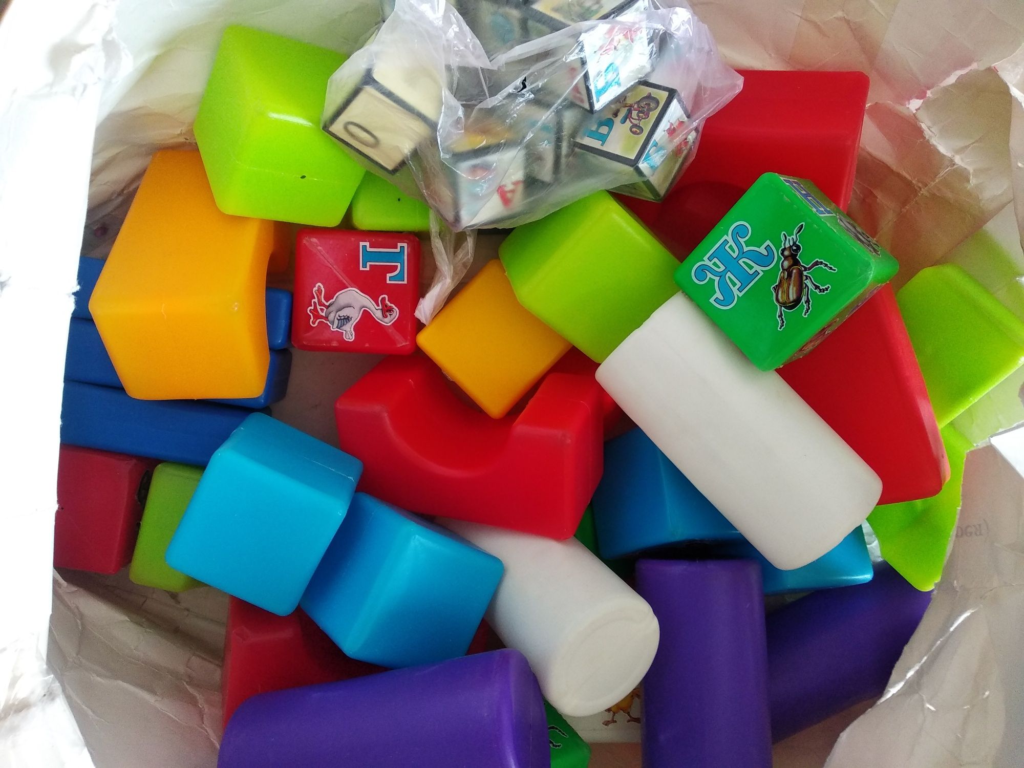 Кубики великі дитячі дутий пластік + кубики азбука