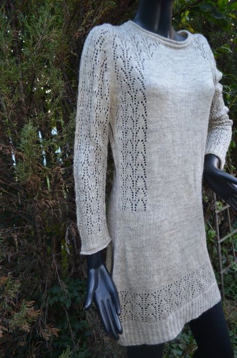 Шикарное теплое вязанное свитер-платье