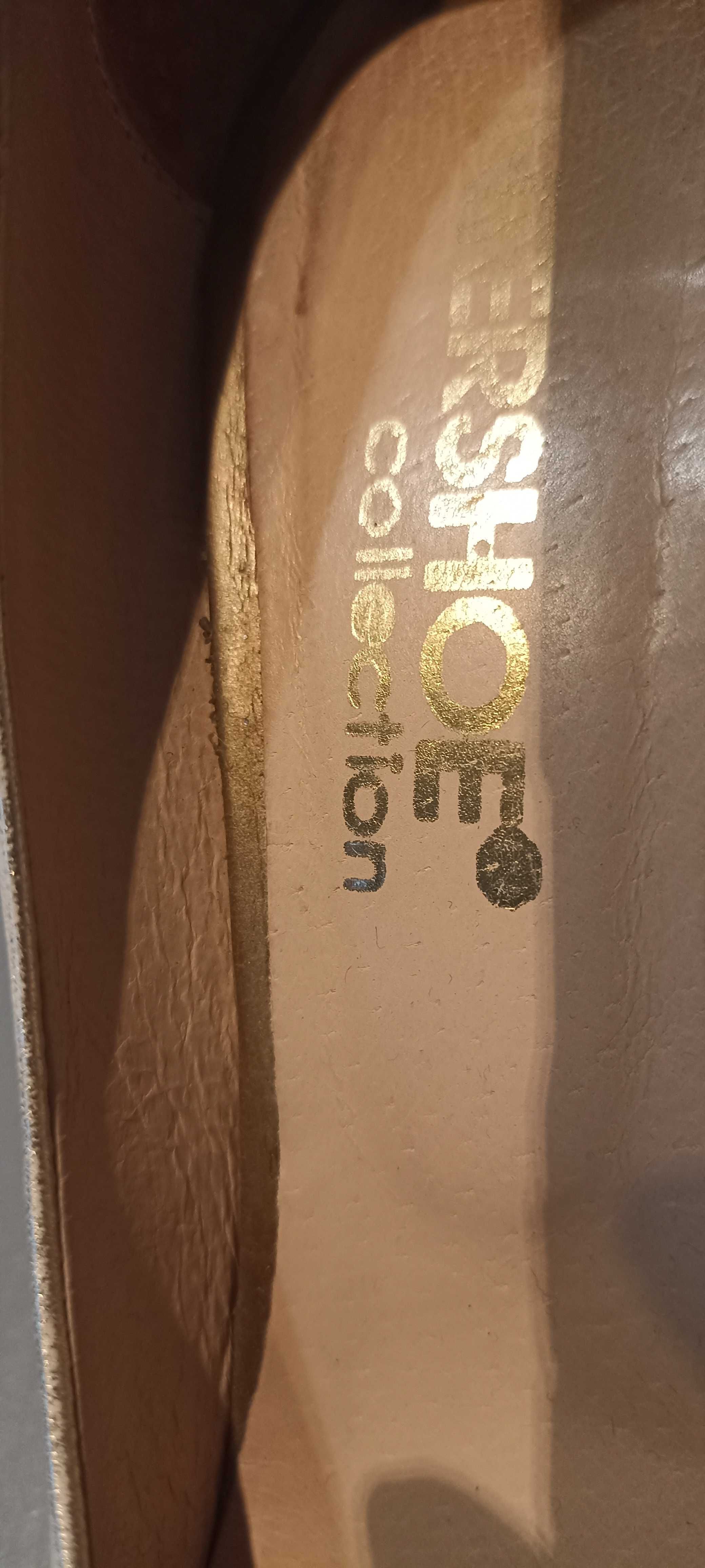 Złot beżowe buty Intershoe skóra naturalna