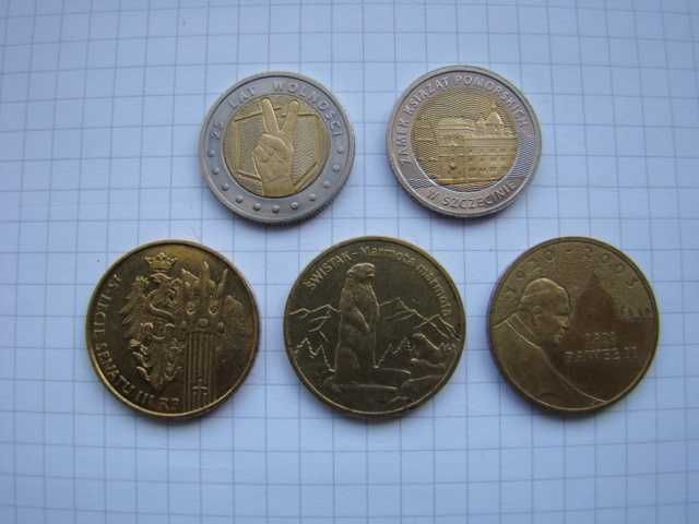 Юбилейные монеты Польши, 2 и 5 злотых.