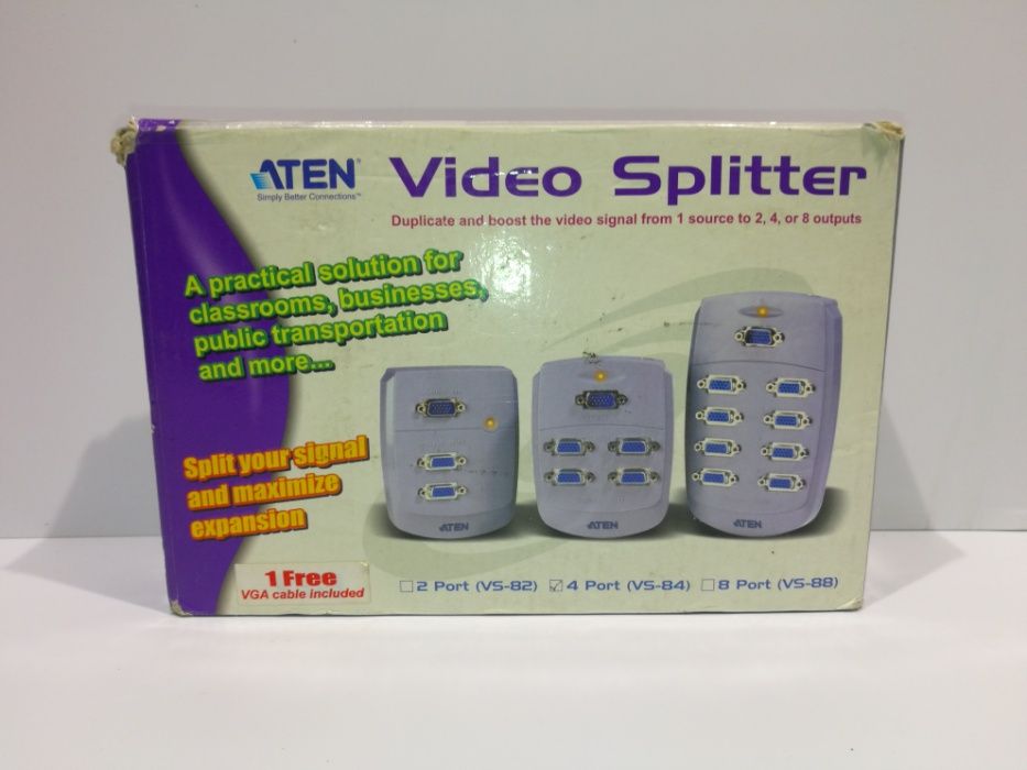 Splitter Rozdzielacz wideo ATEN VS-84 VGA D-Sub do projektora