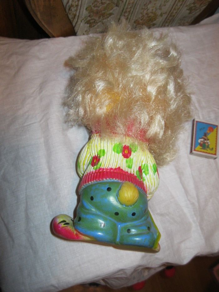 Детская игрушка резиновая кукла ЗАЙКА ЗАЯЦ кудри -волосы ссср