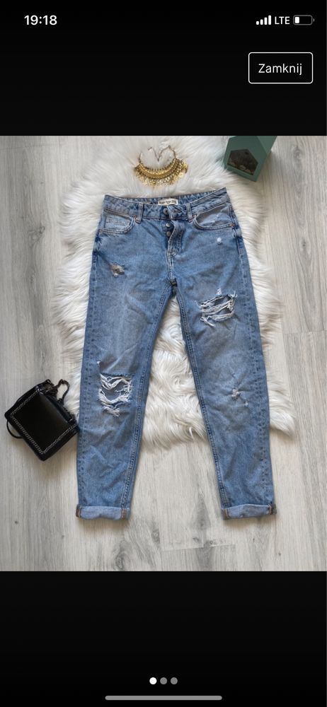 Slim boyfrind spodnie damskie XXS bershka