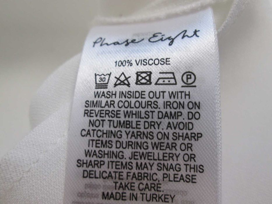 Phase Eight piękna luksusowa biała bluzka wiskoza 10 S M 36 38