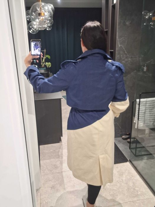 Trencz/płaszcz beżowy jeans