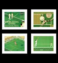 Wimbledon Tenis, 4 Zielone Plakaty bez Ram