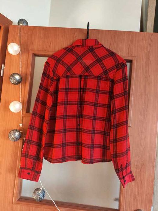 Czerwona koszula w kratę rozmiar M 100% wiskoza