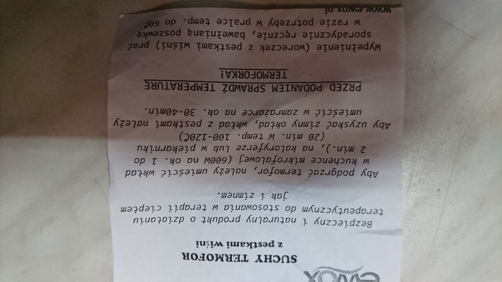 Suchy termofor z pestkami wiśni