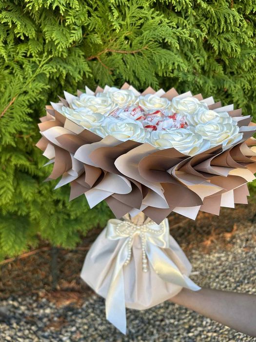 Bukiety ze zdrapkami  na ślub urodziny słodyczami