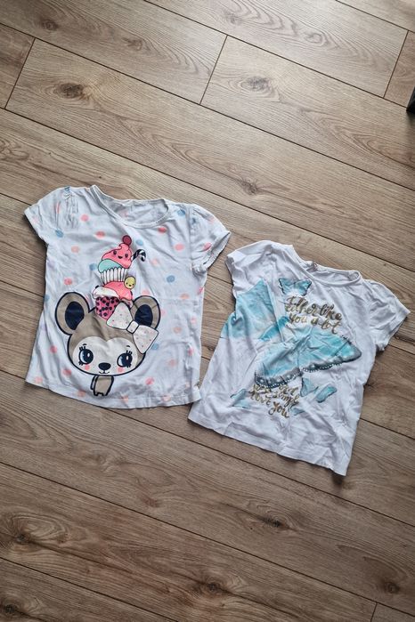 2 pak bluzeczek dziewczęcych h&m bluzka dla dziewczynki h&ma motyl