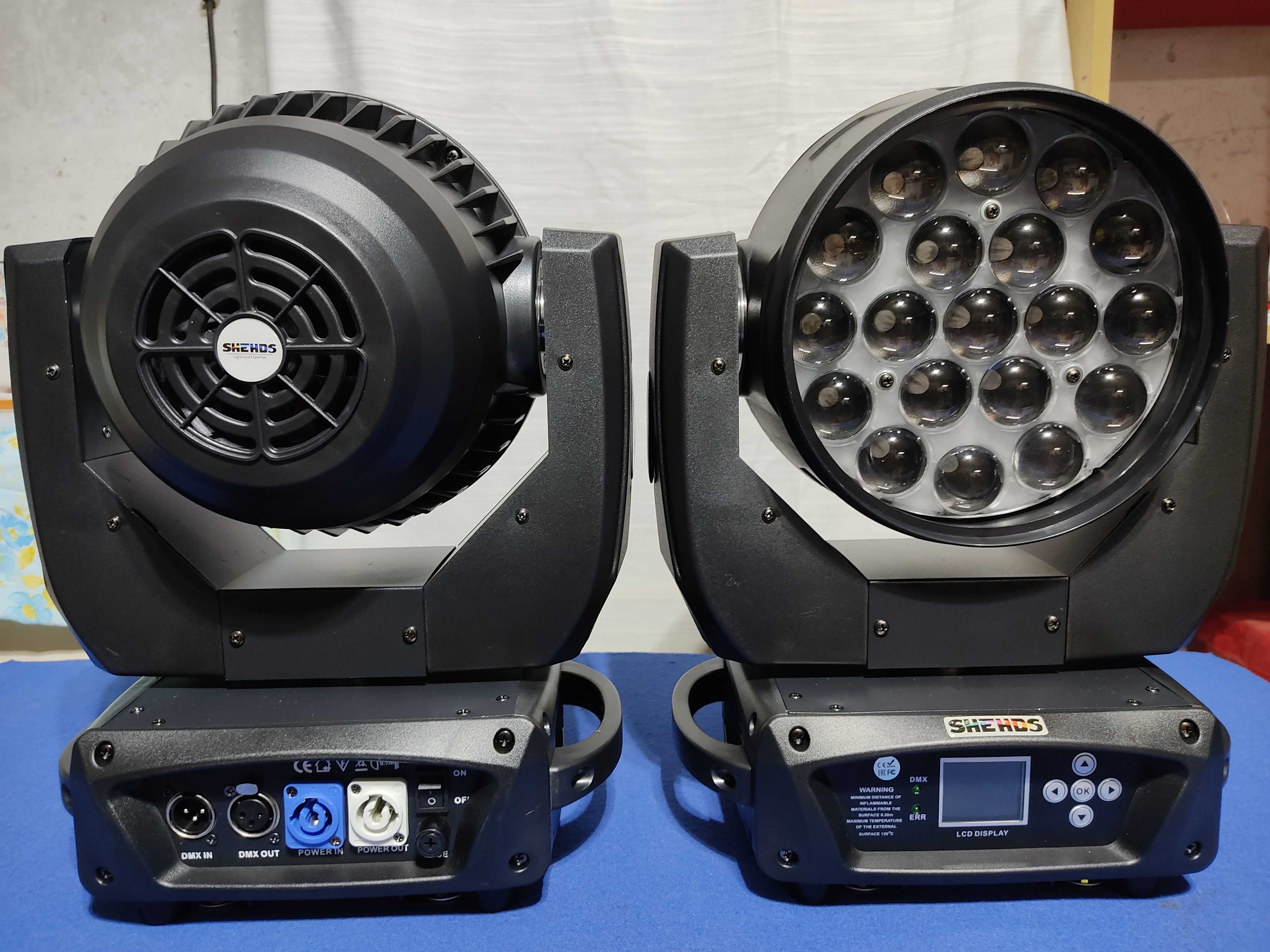 2x moving heads wash rgbw 19x15W