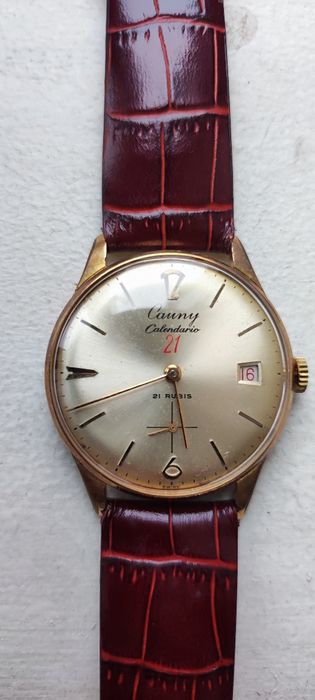 Relógio Clássico CAUNY Calendário 21 Rubis