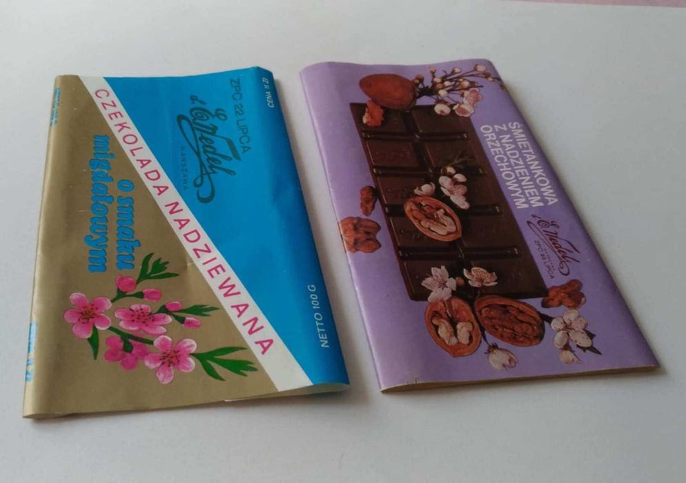 Opakowania po czekoladach Wedel , PRL