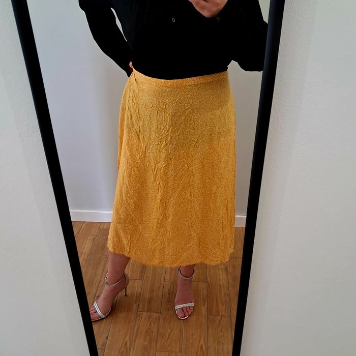 Midi spódnica w drobne kwiatuszki wiskoza 4XL-5XL 48-50