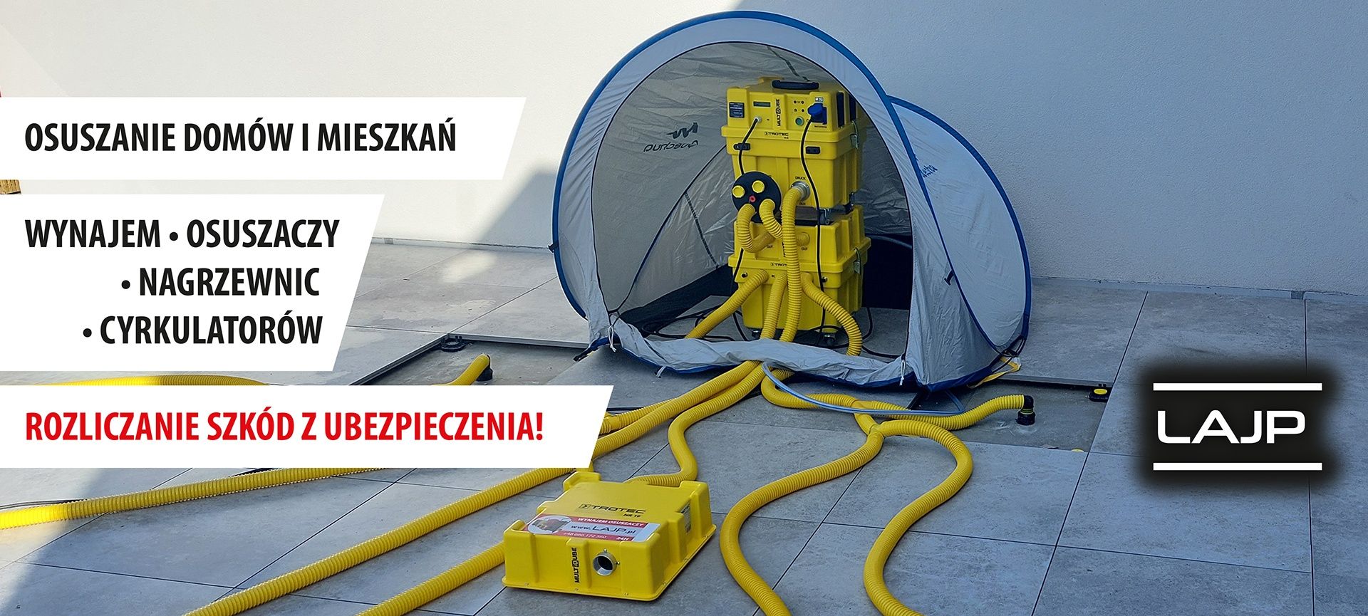 Osuszacz powietrza osuszanie  po zalaniu wynajem nagrzewnic 2,5-15kw