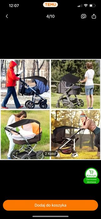 Ochrona przeciwslonwczna do wozka czarna