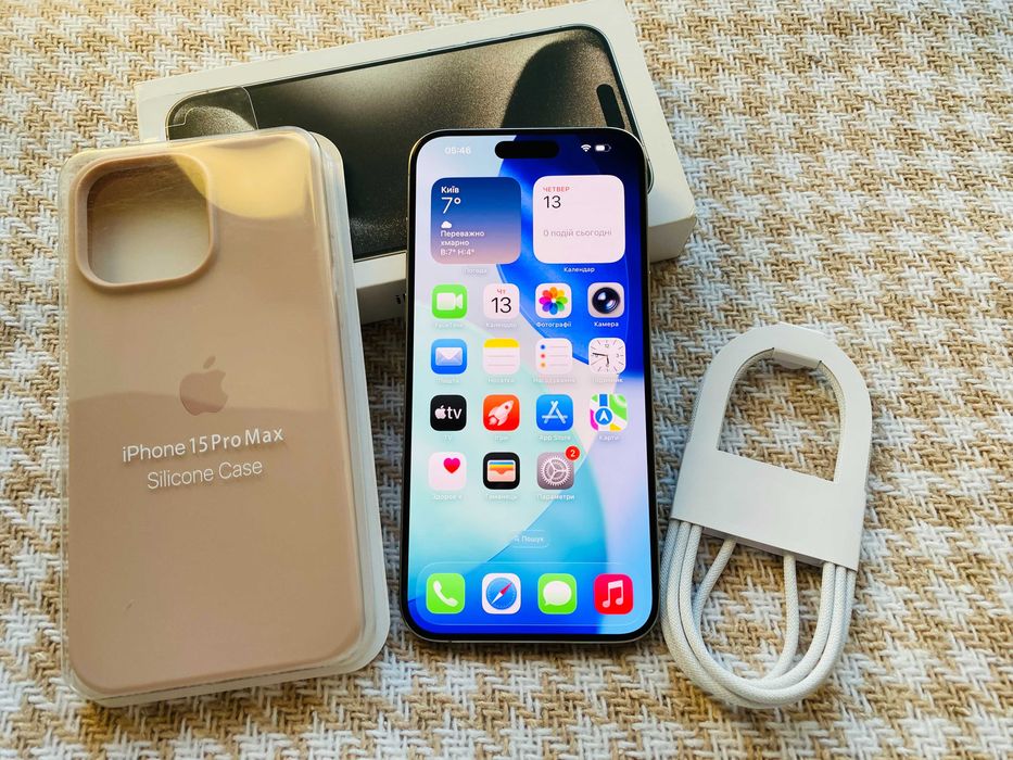 IPHONE 15 PRO MAX 256Gb ІДЕАЛ Natural Titanium NEVERLOCK ( 57777)