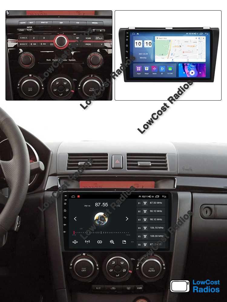 Auto Rádio GPS 9 Poleg. ANDROID MAZDA 3 (2004 a 2012) | BT USB WIFI