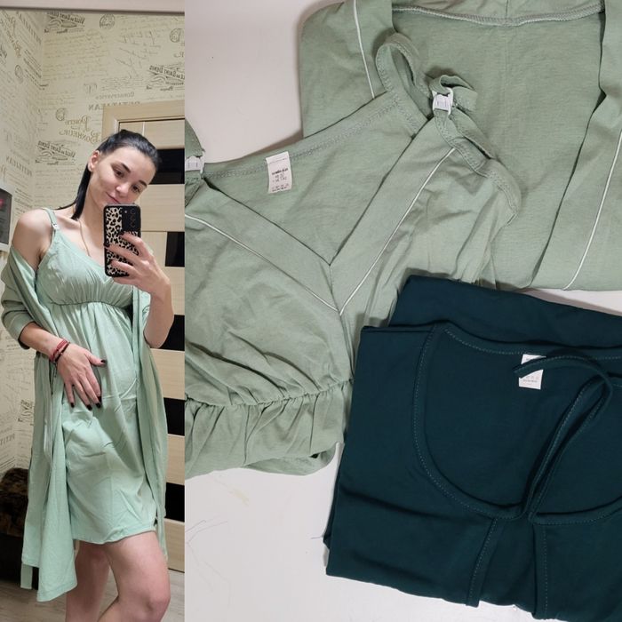 Комплект в пологовий,  Сорочка для годування та халат