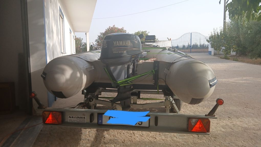 Barco honwave 4 mts com 1 ano motor 15 cv 4 tempos motor elétrico 55