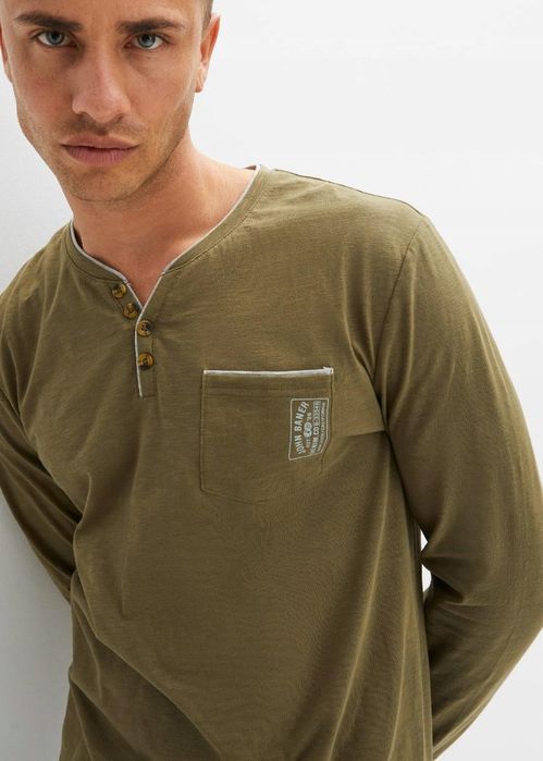 B.P.C bluzka z długim rękawem khaki bawełniana ^56/58, XL