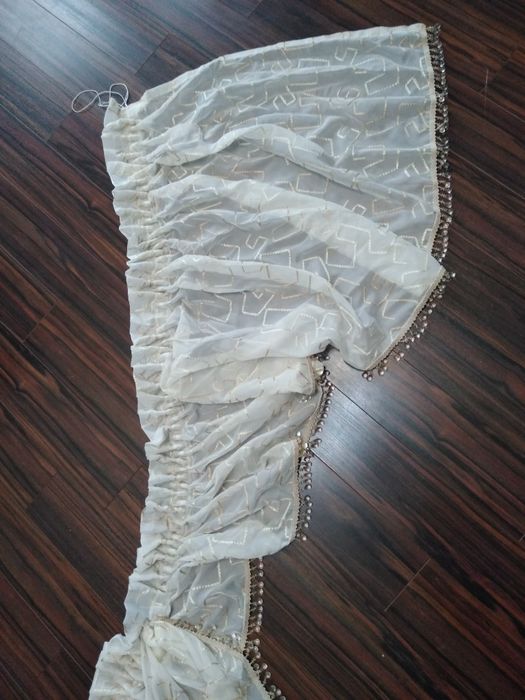 Lambrekin z koralikami falbana firanka 300cm