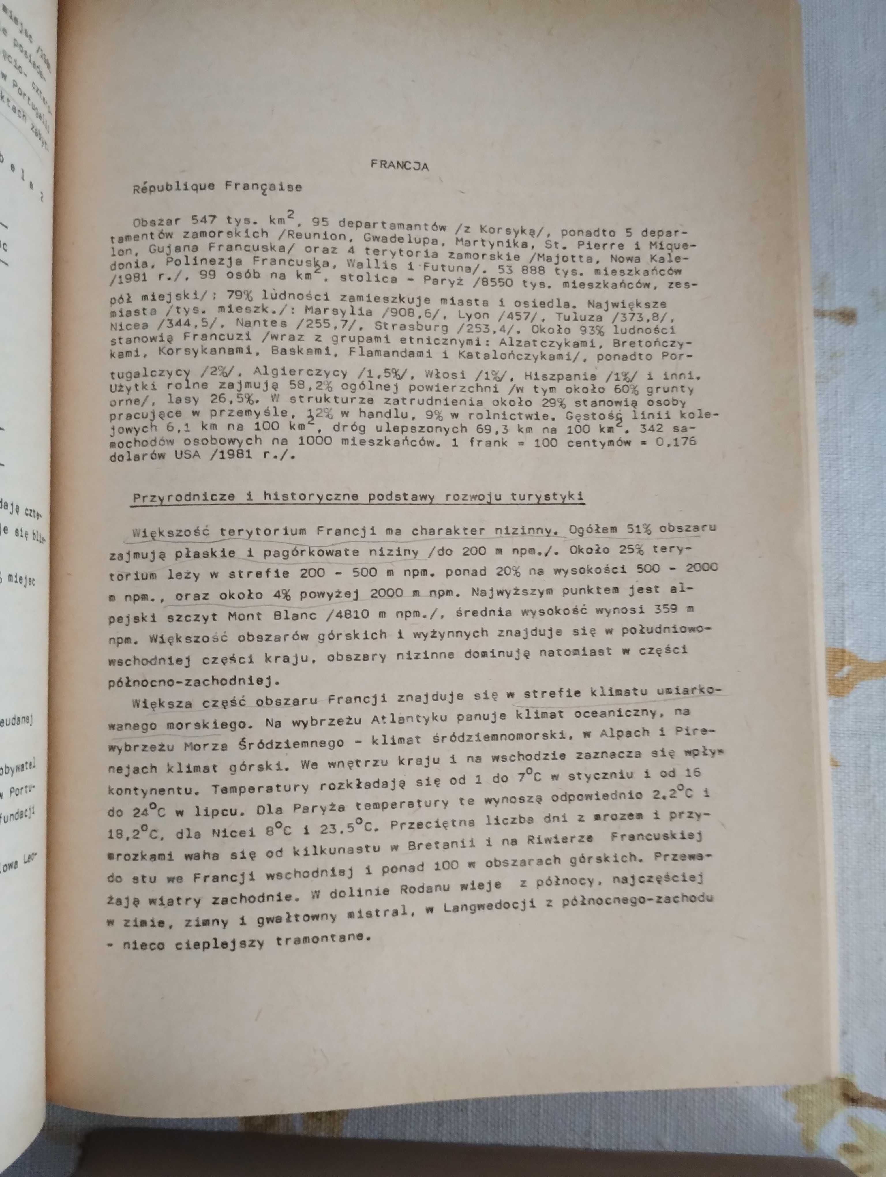 Geografia turystyczna świata Jadwiga Warszyńska skrypt
