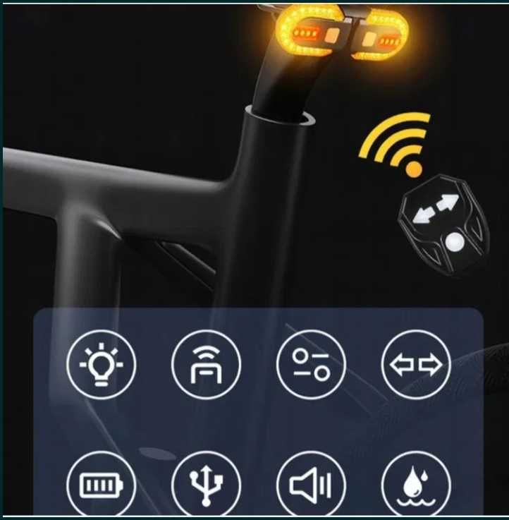 Kierunkowskazy Na Rower Lampka Rowerowa Tył Sygnalizator USB Pilot