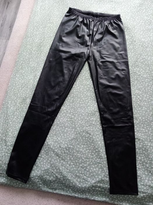 Legginsy skórzane damskie S